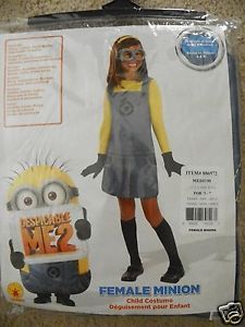 Despicable Me 2 Girl Female Minion Child Halloween Costume Dress Up Medium 8 10