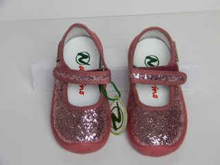 Naturino Sparkle Infant Toddler Pink Glitter Mary Jane Shoes 124
