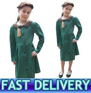 Childrens Girls Evacuee Girl WW2 1940s 40s Fancy Dress Costume Size M L BW