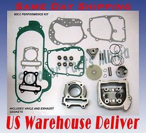 80cc Big Bore Kit Cylinder Head Piston Rings Scooter 139QMB GY6 Engine 70001