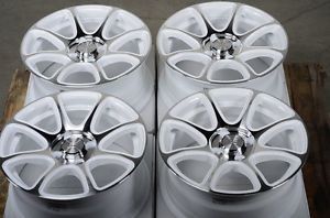 15 4x100 White Rims Integra Mini Cooper Aerio Corolla Mirage Toyota Echo Wheels