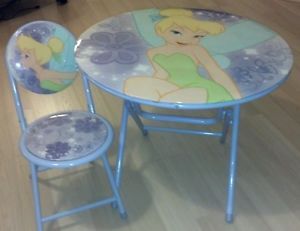 Disney Fairies Tinkerbell 24" Folding Table Chair Purple Child'S