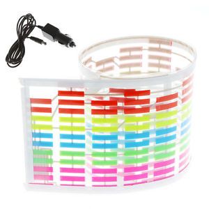 Car Music Sound Activated Sticker Equalizer Colourful LED Flash Light 45x11cm US