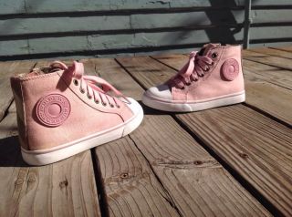 $175 Burberry Kids Shoes 'Blaze' Pink High Top Sneakers Shoes 29 11 5 Gorgeous