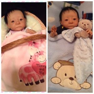 Ethnic Reborn Baby w Your Choice of Boy or Girl Clothes Diaper Bag Bottle