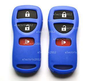 2 Pcs No Chip Empty Blue Remote Key Shell Case for Nissan Frontier Murano Titan