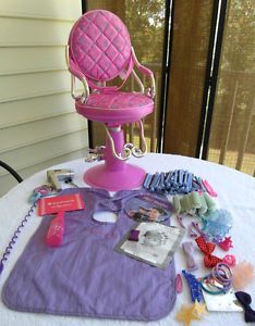 American Girl 18" Doll Battat Our Generation Salon Chair Cape Hair Care Kit Lot