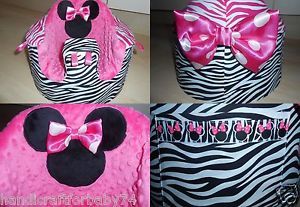 Handmade Bumbo Baby Girl Seat Cover Zebra Minnie Mouse Pink Baby Shower New Mum
