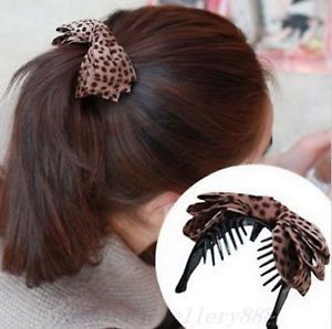 Hot Fashion Girls Leopard Print Banana Clip Hair Clamp Claw Clips Hair Accessory