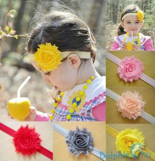 10pcs Wholesale Baby Girl Kid Burr Cloth Flower Elastic Headband Hairband