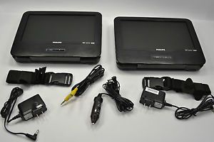Philips PD9016 Portable Dual DVD Player 9" LCD Headrest Car Auto Boat