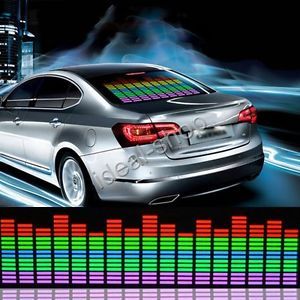 90x25cm Car Sticker Music Rhythm LED Flash Light Lamp Sound Activated Equalizer