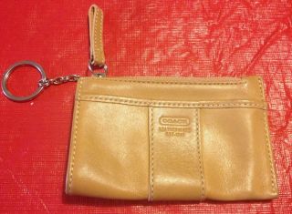 Coach Leather Small Coin Change Purse Card Holder Wallet Key Chain