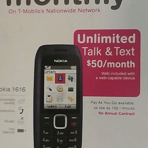 New Nokia 1616 Cell Phone T Mobile Monthly Prepaid No Contract