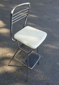 Vintage Cosco Kitchen Step Stool Industrial Folding Chair 1950 60s Mid Century