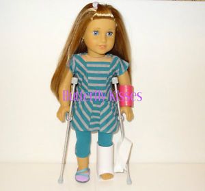 Crutches Cast Splint Bandage Doll Clothes Accessories Fit American Girl McKenna