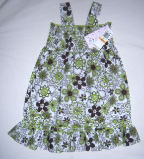 Baby Girl Lily Bird Floral Dress Sz 18 mos Wht Brown Green Sleeveless New