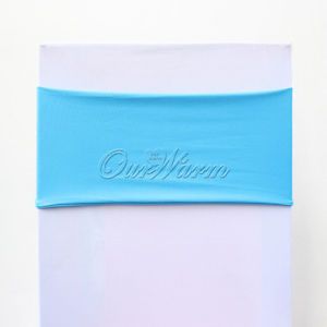 10 Aqua Blue Spandex Lycra Stretch Chair Cover Bands Replace Chair Sash Party