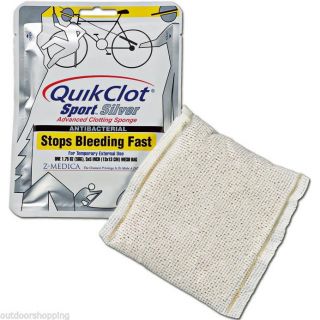 QuikClot Sport Silver 50 Gram Pack Blood Clotting Agent in A Bandage Pouch
