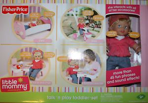 Fisher Price Little Mommy Talk 'N Play Toddler Set Bed Table Chair Trike