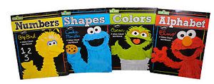 4 Sesame Street Wipe Clean Workbooks Dry Erase Learn Colors ABC's Shapes Numbers