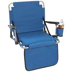Portable Folding Stadium Seat Padded Bleacher Chair Storage Pockets Arm Rest
