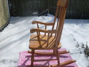 Vintage Child's Pine Rocking Chair in Great Shape Classic Story Time Rocker