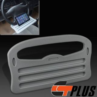 Gray Car Steering Wheel Tray Mount Supporter Dining Drink Travel Portable Desk