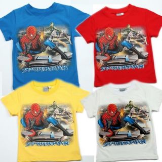 New 2 7 yrs U Pick Toddler Kids Boys Spider Man Short Sleeve T Shirt Tee 2351