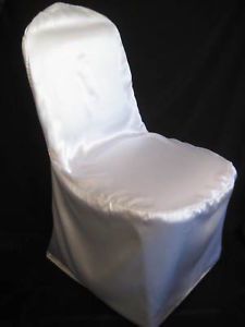 100 Satin Wedding Reception Banquet Chair Covers White Ivory Black