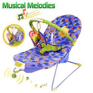Baby Bouncer Rocker Chair with Vibration Soothing Music Hanging Toys