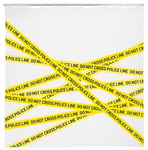 Police Line Yellow Black Crime Scene Tape Eva Vinyl Shower Curtain