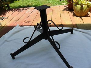 Vintage Antique Cast Wrought Iron Chair Table Blk Bottom Base Mid Century w Legs