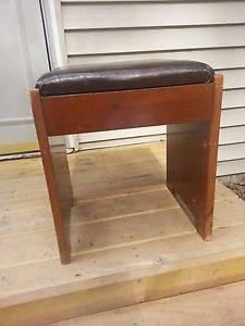 Art Deco Stool Storage Bench Singer Sewing Machine Piano Desk Chair Mid Century