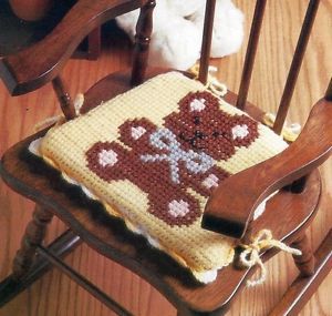 74B Crochet Pattern for Teddy Bear Pad Cushion for Rocking Chair Tunisian