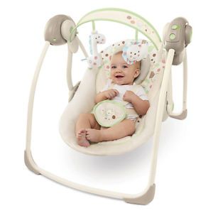 New Bright Starts Comfort Harmony Sandstone Portable Baby Swing Chair