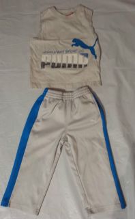 Puma Kids Infant Boy 2 Piece Track Suit Pants and Cutoff 24 Months Gray Blue