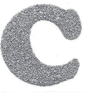 Letter "C" Iron on Silver Glitter Letters 1 1 4"