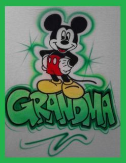 Custom Airbrushed Mickey Mouse Kid Baby Design with Name Tshirt D 681
