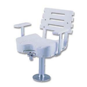 Ultimate Fishing Boat Helm Seat Helm Chair Seat with Pedestal Boat Marine White