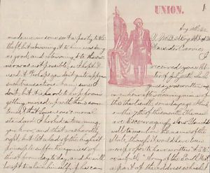 Civil War Letter Jotham Moulton 33rd Ill Co D 3 Patriotic Sheets