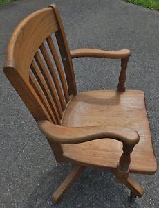 Vintage Oak Wood Swivel Office Desk Chair Murphy Chair Co A Good One