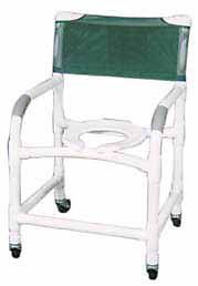 Deluxe PVC 22" Shower Toilet Commode Chair w Casters