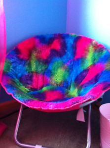 Justice for Girls Hot Pink Blue Green Saucer Chair