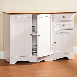 White 2 Door Home Buffet Kitchen Pantry Cabinet Cupboard Decor Furniture Storage