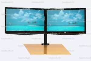 Dual LCD Monitor Stand Desktop Clamp Up to 27"