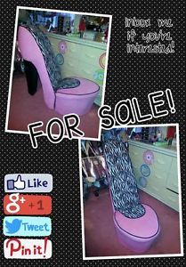 Zebra Print Pink and Black High Heel Chair