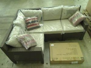 Hampton Bay Beverly 5 Piece Patio Sectional Seating Set