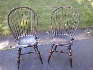 Pair of Cherry Windsor Side Dining Chairs Set of 2 D R Dimes
