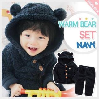 CA Made in Korea Warm Bear Set Navy Girl Baby Infant Clothing AA 535 6 12M